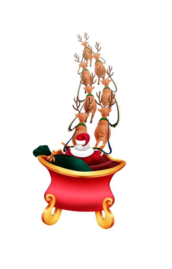 santa, santa claus, christmas, winter, holidays, gifts, papa noel, noel, xmas, december, reindeer, seasonal, sleigh, cartoon